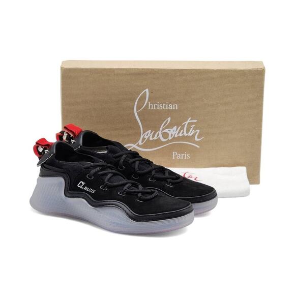 Christian Louboutin Arpoador Donna Sneakers Black Suede CL Paris Shoes NEW/NIB!!